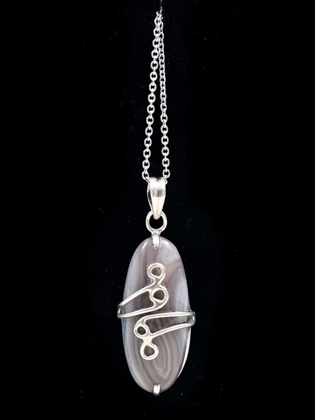 

Exotic India Agate Gemstone Wrapped Sterling Silver Stylish Pendant