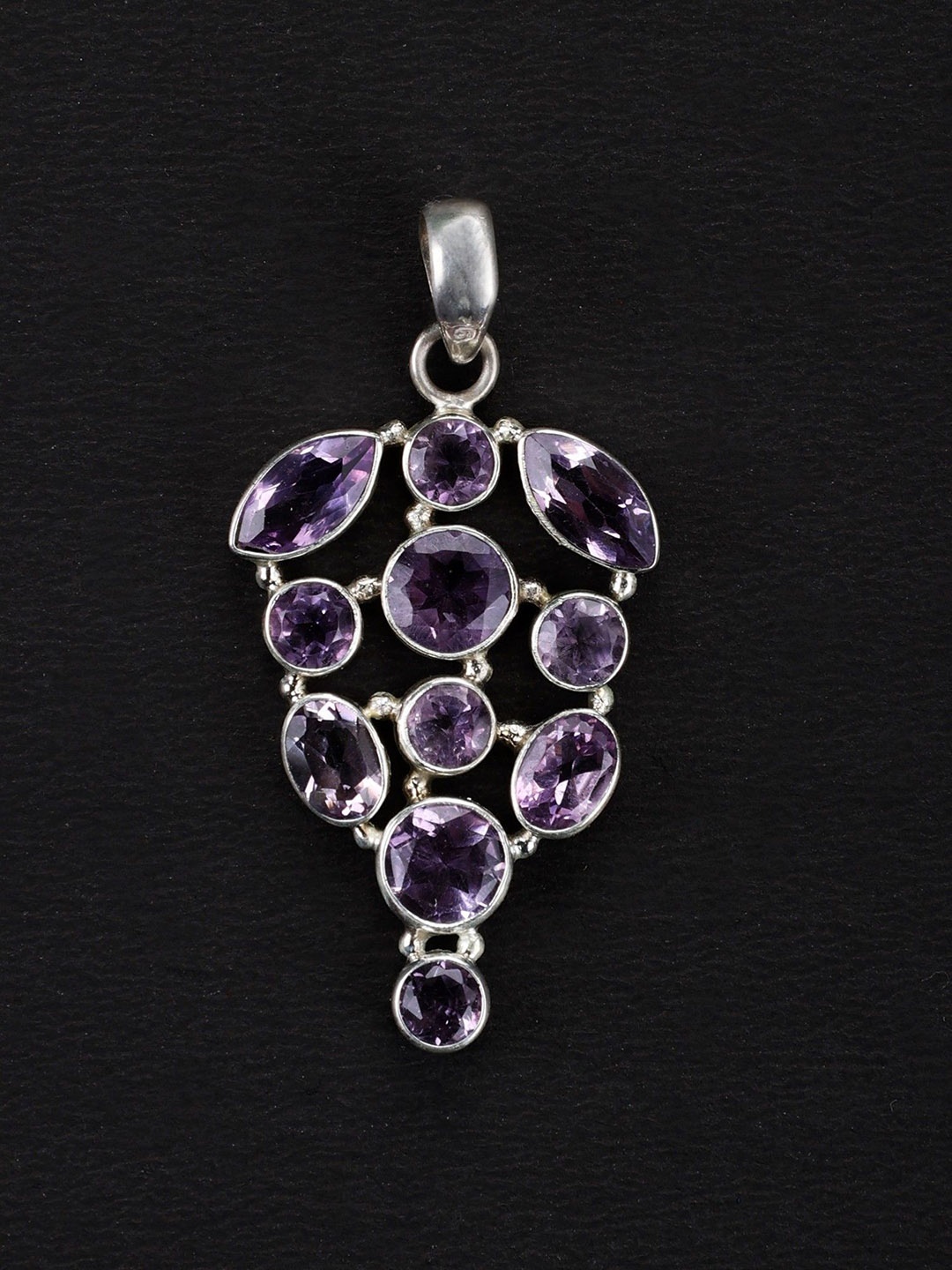 

Exotic India Faceted Amethyst Stone Sterling Silver Pendan