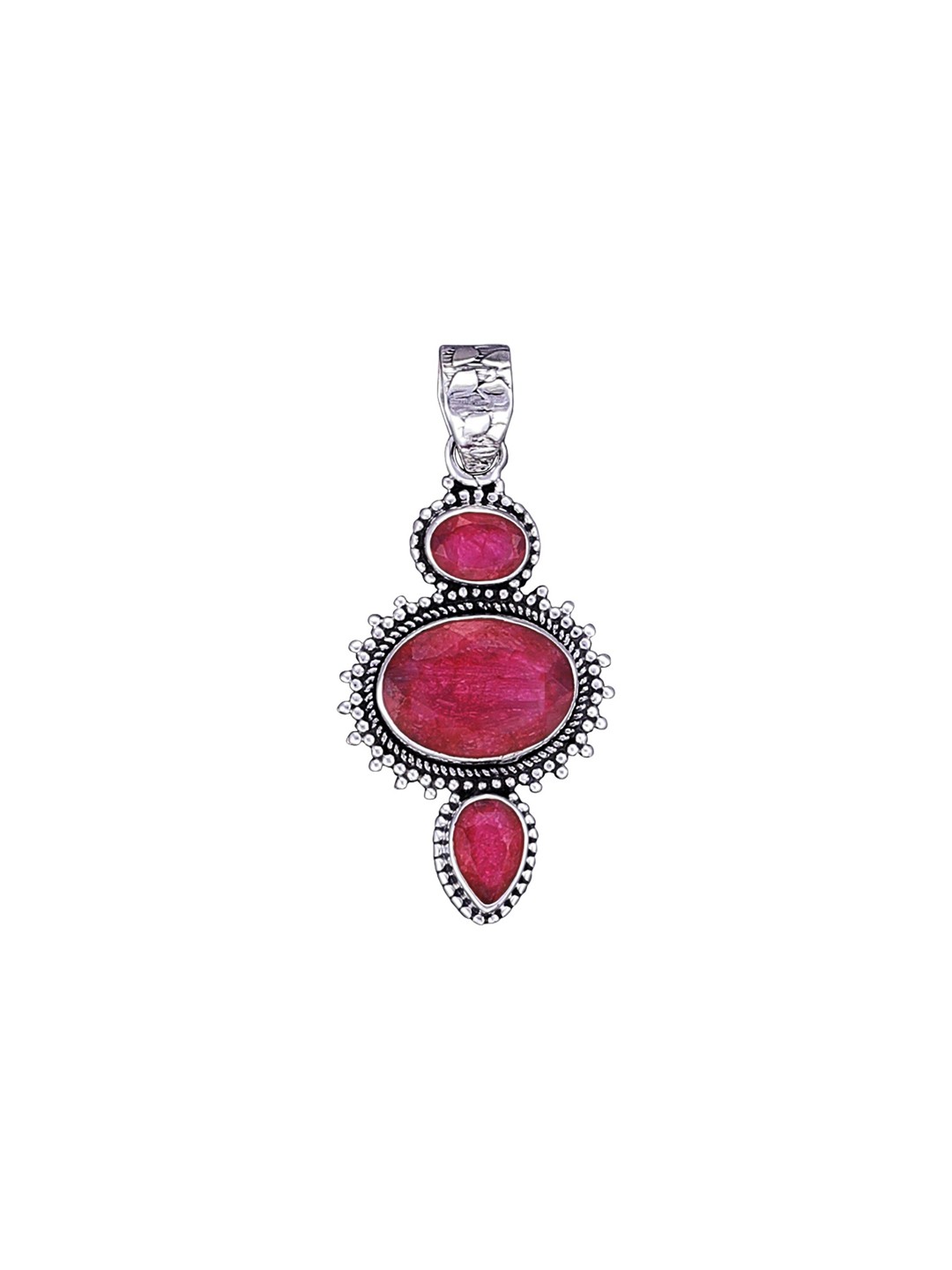 

Exotic India Ruby Gemstone Sterling Silver Pendant