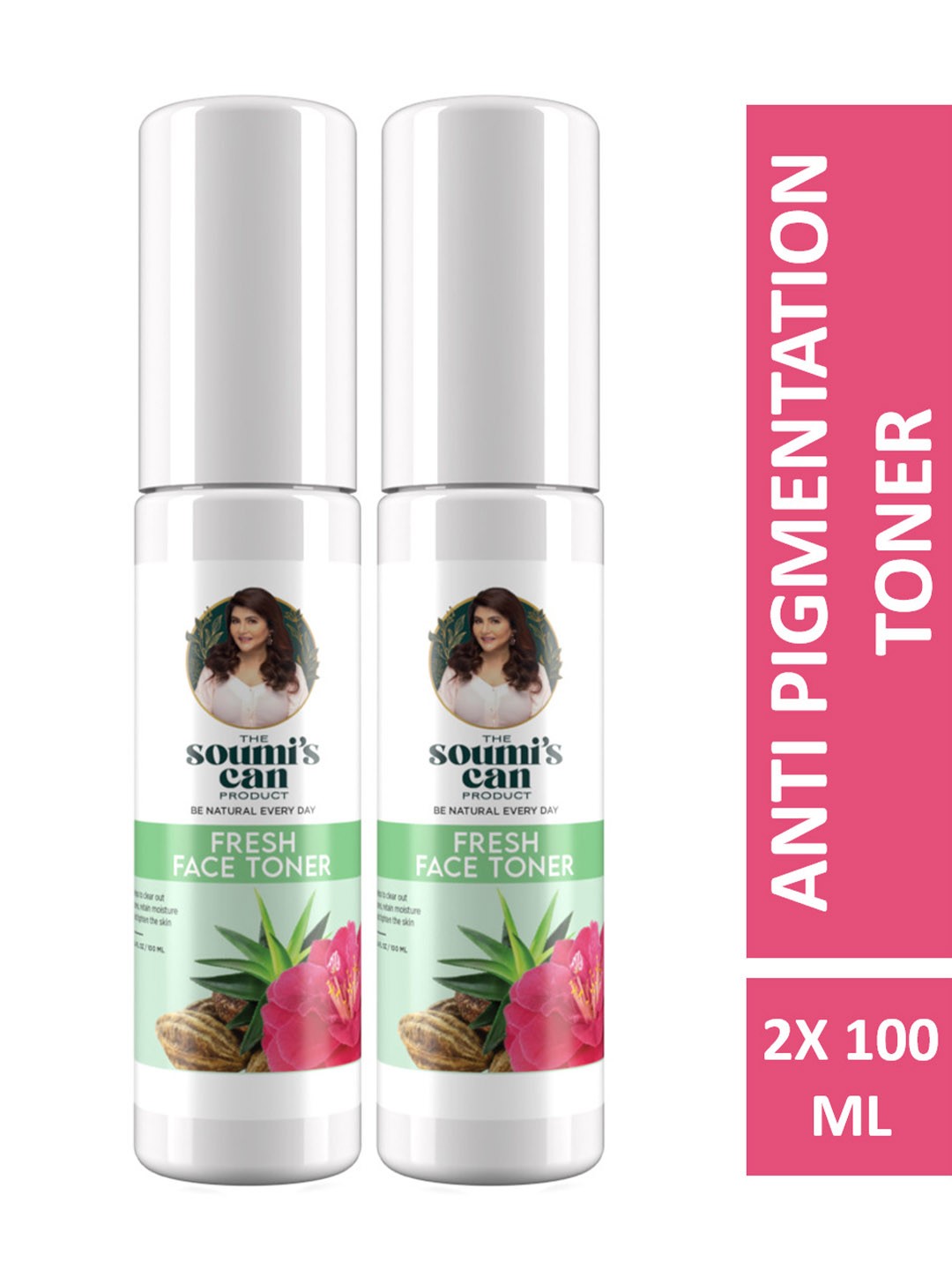 

THE SOUMI'S CAN PRODUCT Fresh Set Of 2 Face Toner - 100 ml Each, Transparent