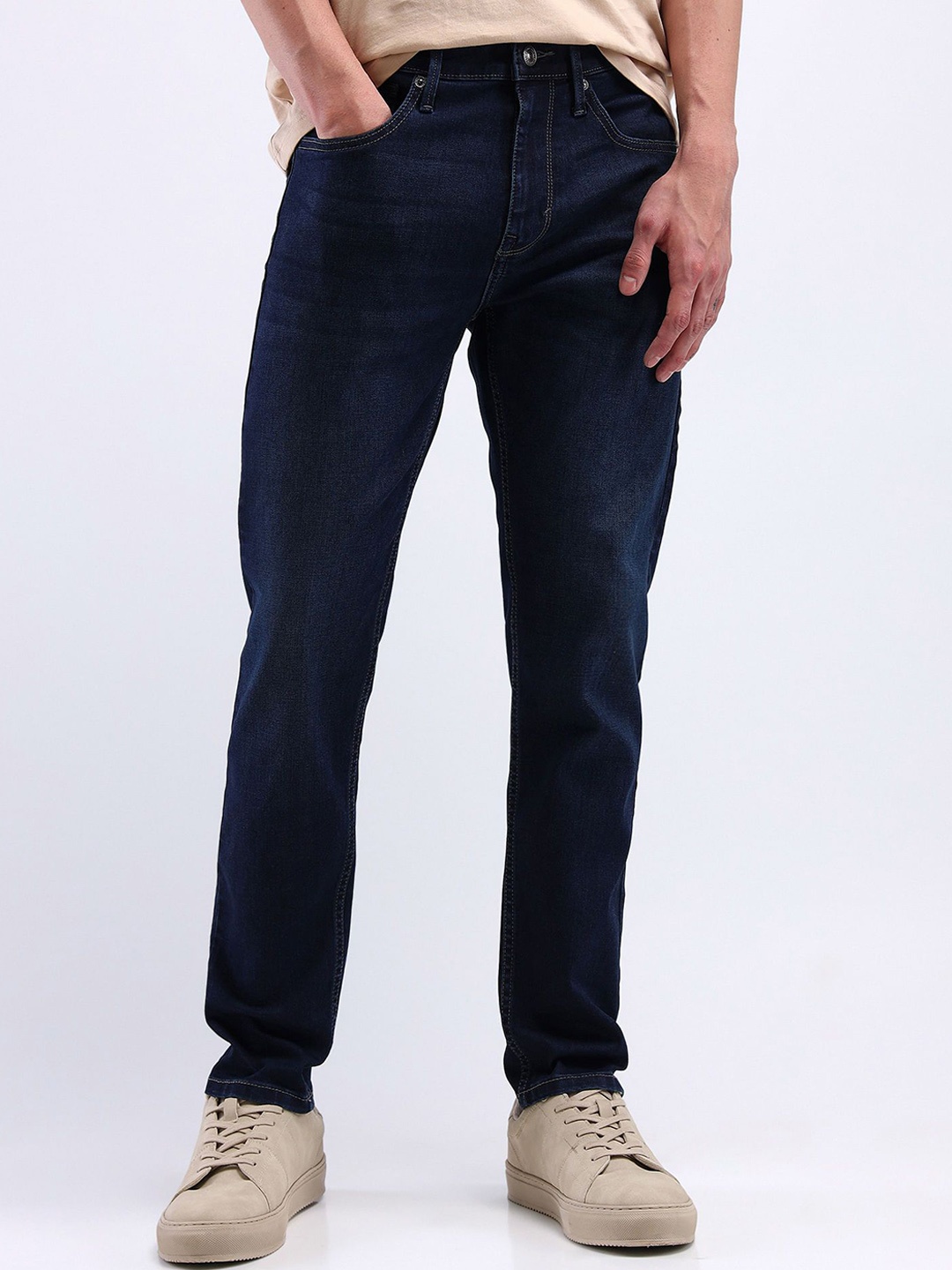 

Flying Machine Men Tapered Fit Stretchable Jeans, Blue