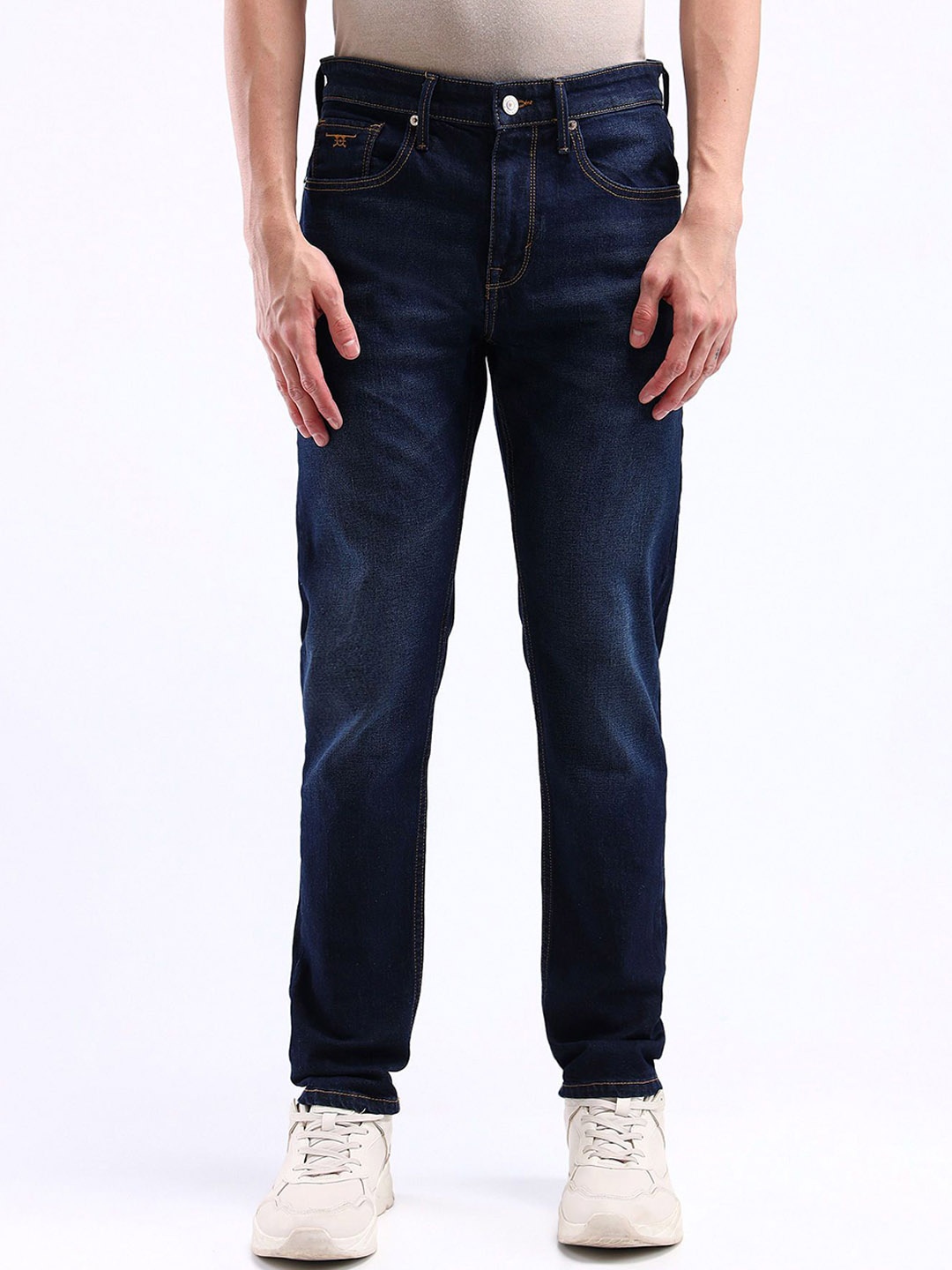 

Flying Machine Men Tapered Fit Light Fade Stretchable Jeans, Blue
