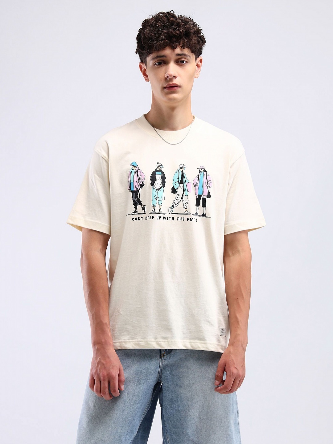 

Flying Machine Men Typography Printed Pockets T-shirt, White