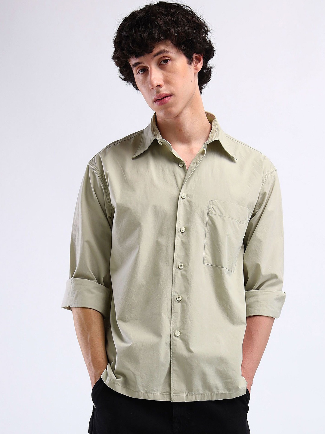 

Flying Machine Men Opaque Casual Shirt, Green