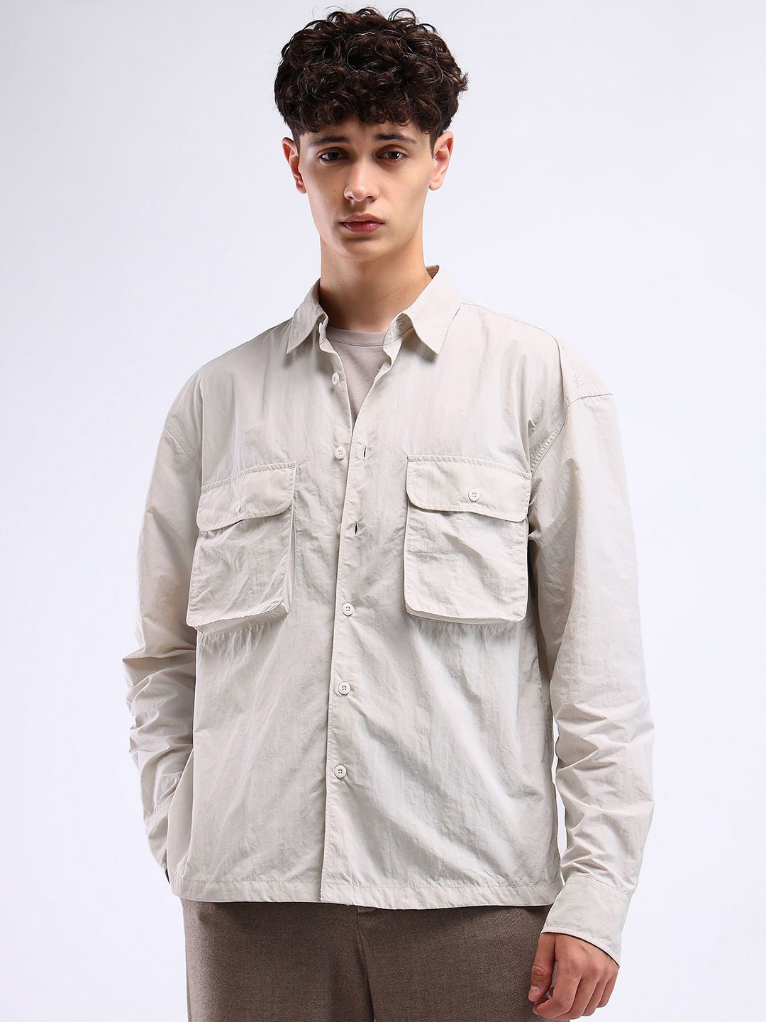 

Flying Machine Men Opaque Casual Shirt, Grey
