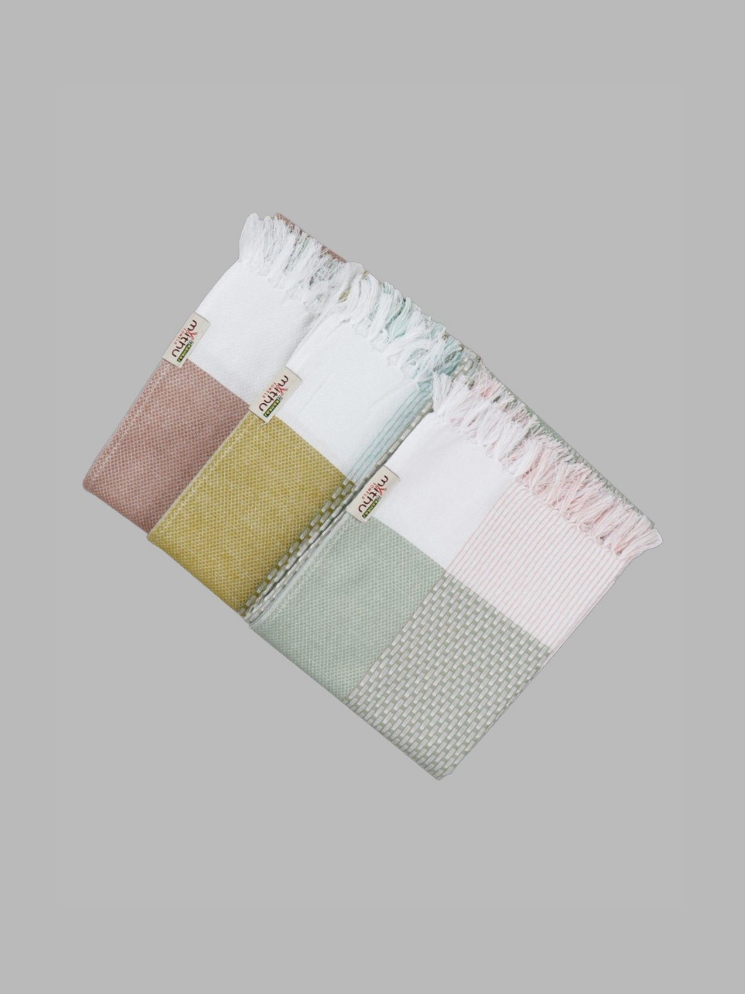 

Ramraj Pack of 3 Pure cotton Checked Multicolor 180 GSM Towel Set, Grey