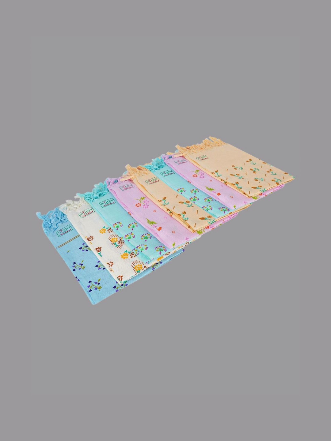 

Ramraj Blue & Pink 8 Pieces Printed Cotton 150 GSM Towel Set