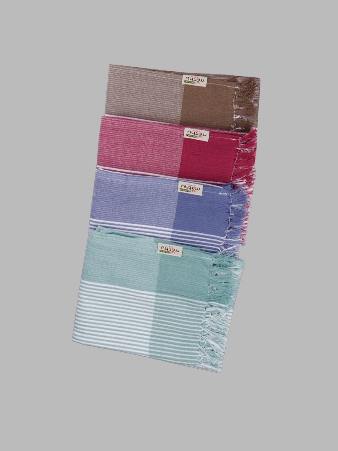 

Ramraj Green & Brown 4 Piece Striped Pure Cotton 170 GSM Towel Set