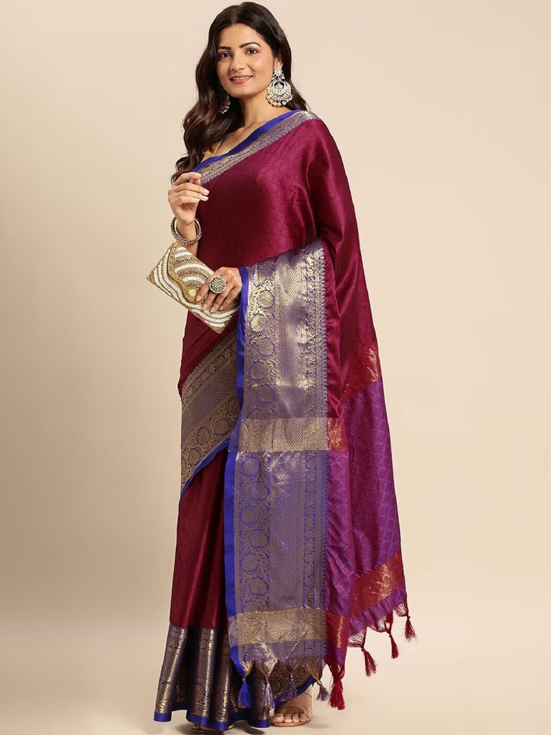 LADY SHOPI Woven Design Zari Banarasi Saree, Pink