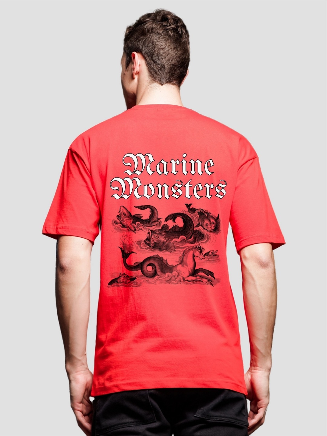 

ADRO Men Printed V-Neck T-shirt, Red