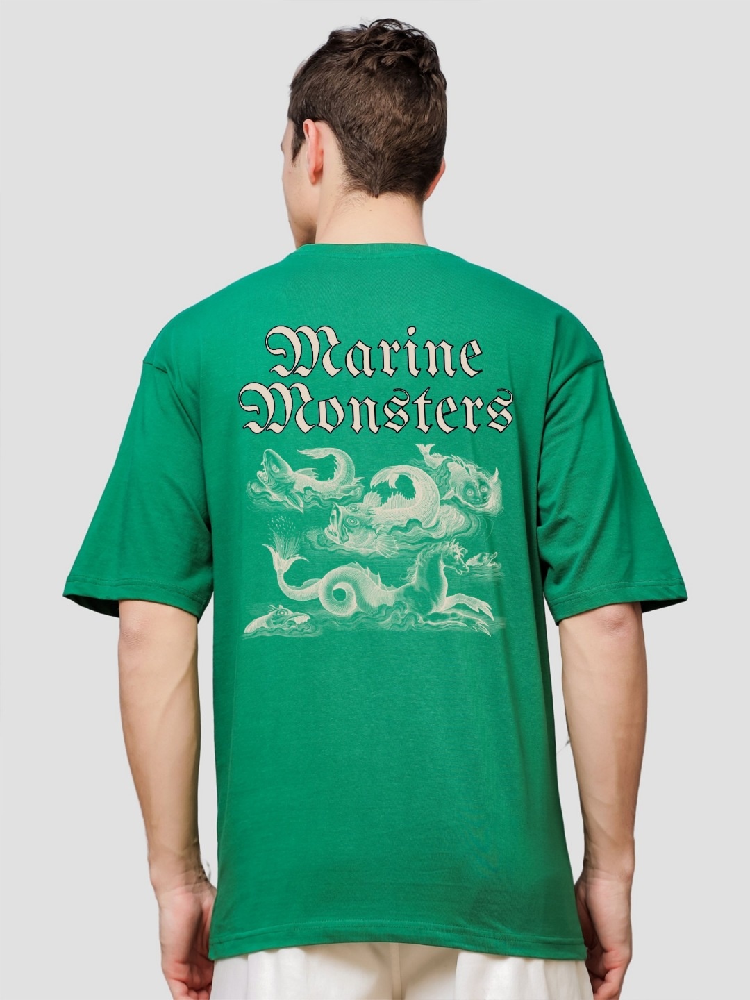

ADRO Men Typography Printed Applique T-shirt, Green