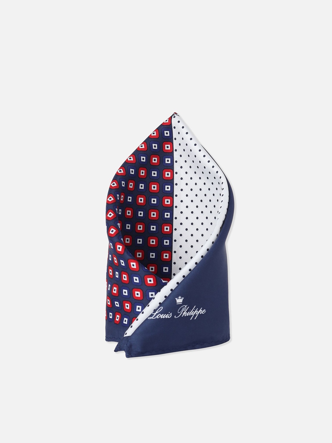 

Louis Philippe Printed Pocket Squares, Navy blue