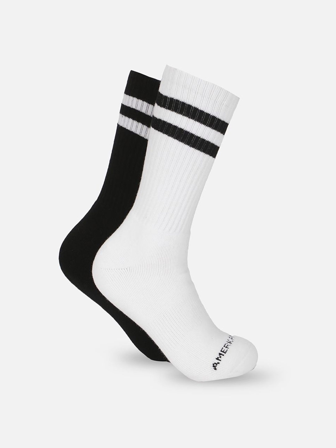 

AMERICAN EAGLE OUTFITTERS Men Pack Of 3 Striped Crew Calf Length Socks, White
