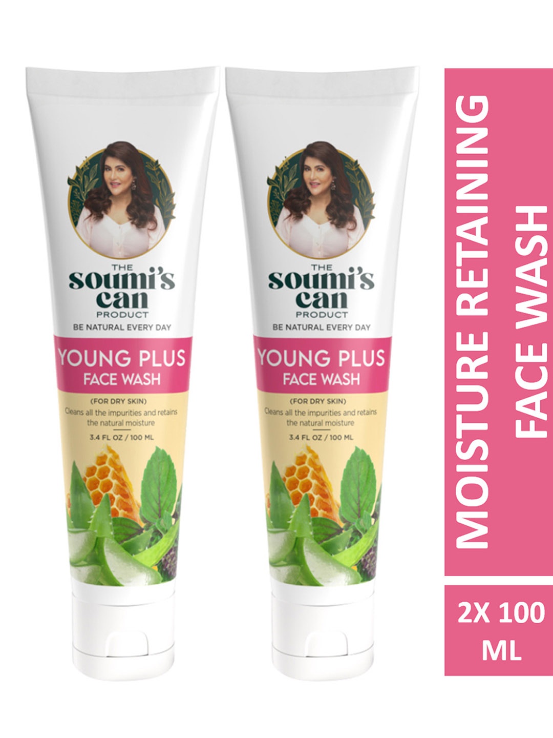 

THE SOUMI'S CAN PRODUCT Set Of 2 Young Plus Face Wash - 100ml Each, White