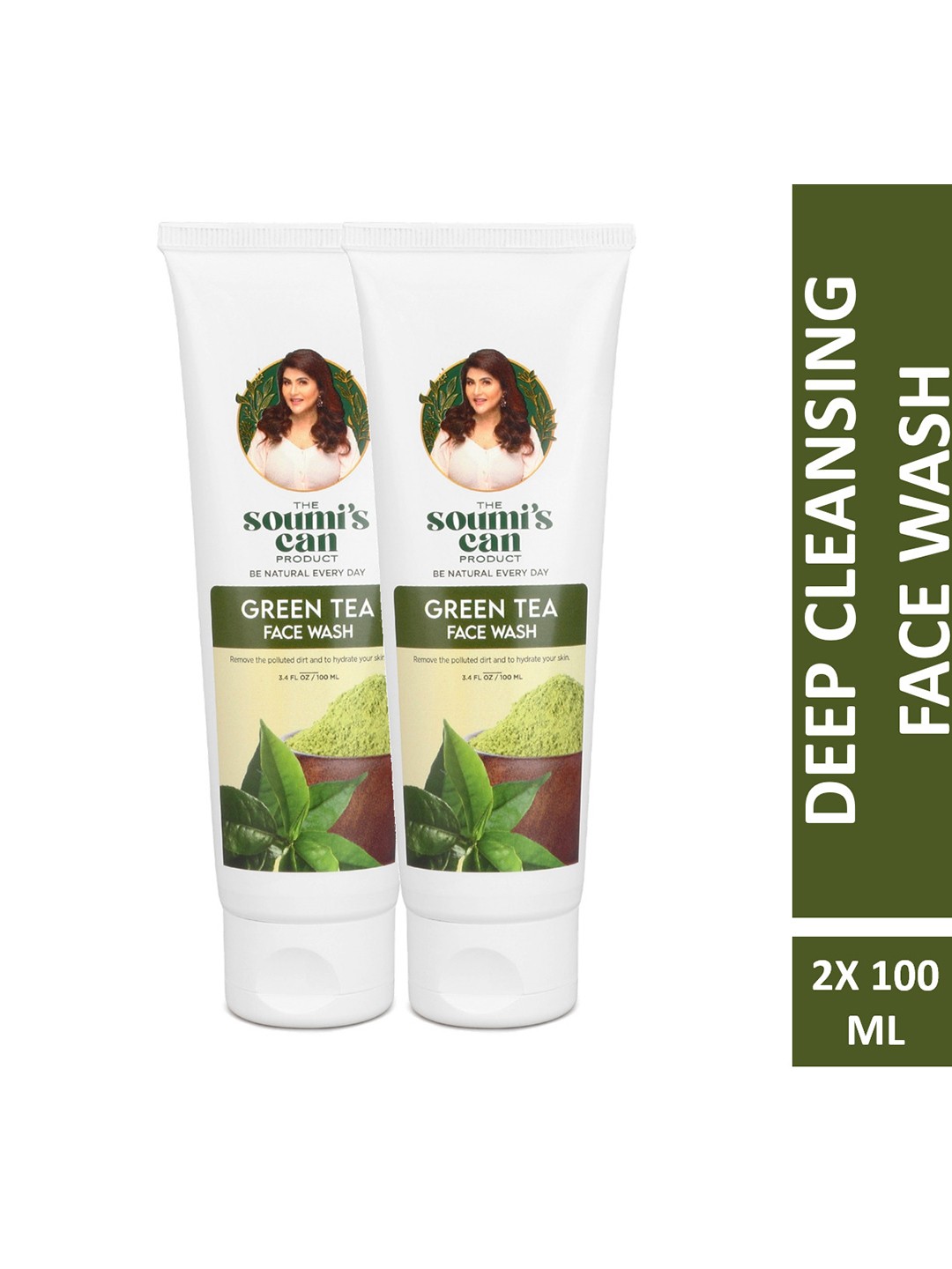 

THE SOUMI'S CAN PRODUCT Set Of 2 Green Tea Face Wash - 100ml Each