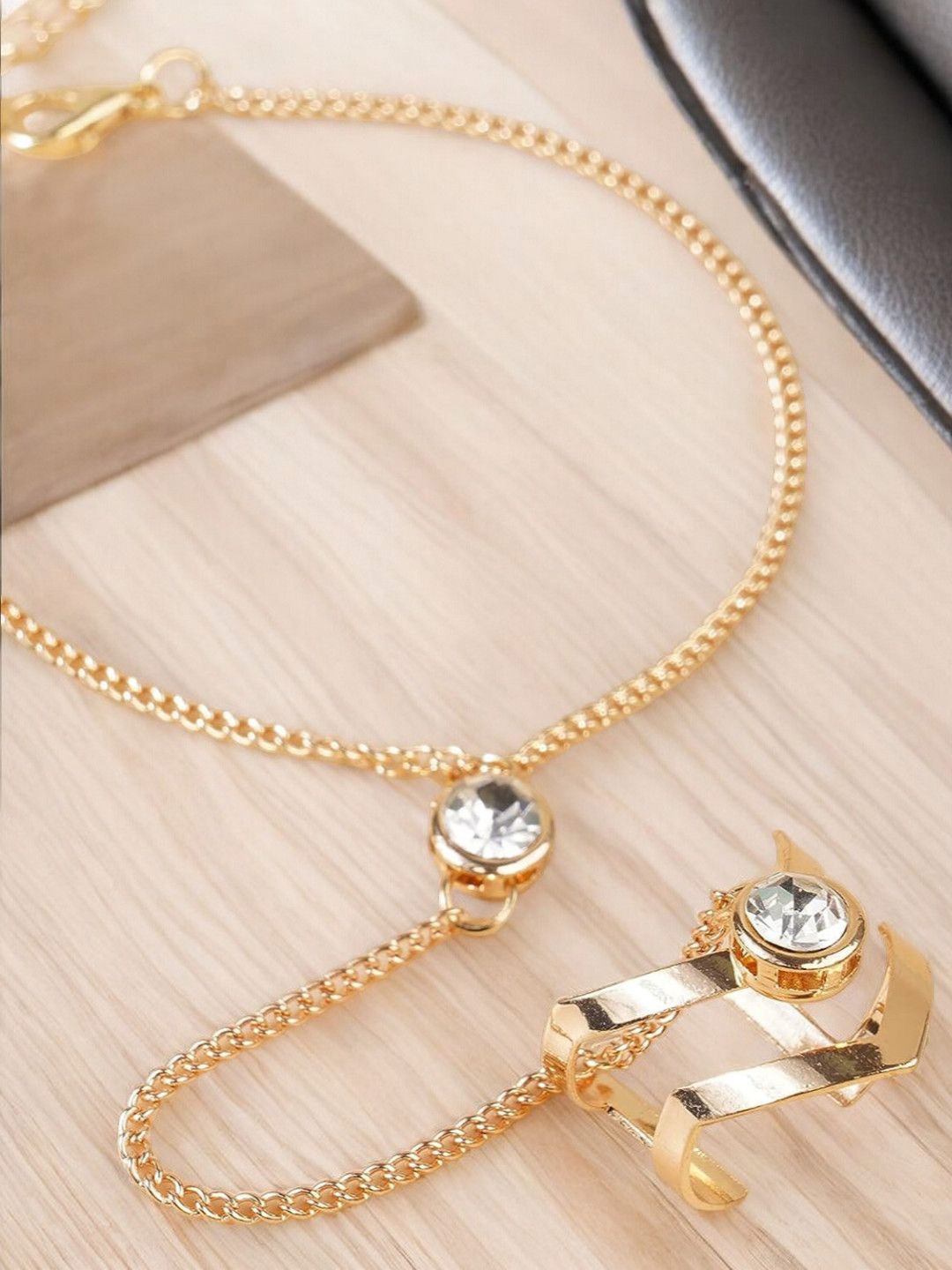 

fabula Crystals Studded Ring Bracelet, Gold
