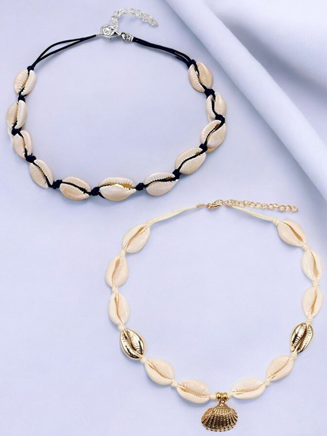 

fabula Set Of 2 Beaded Choker Necklace, Gold