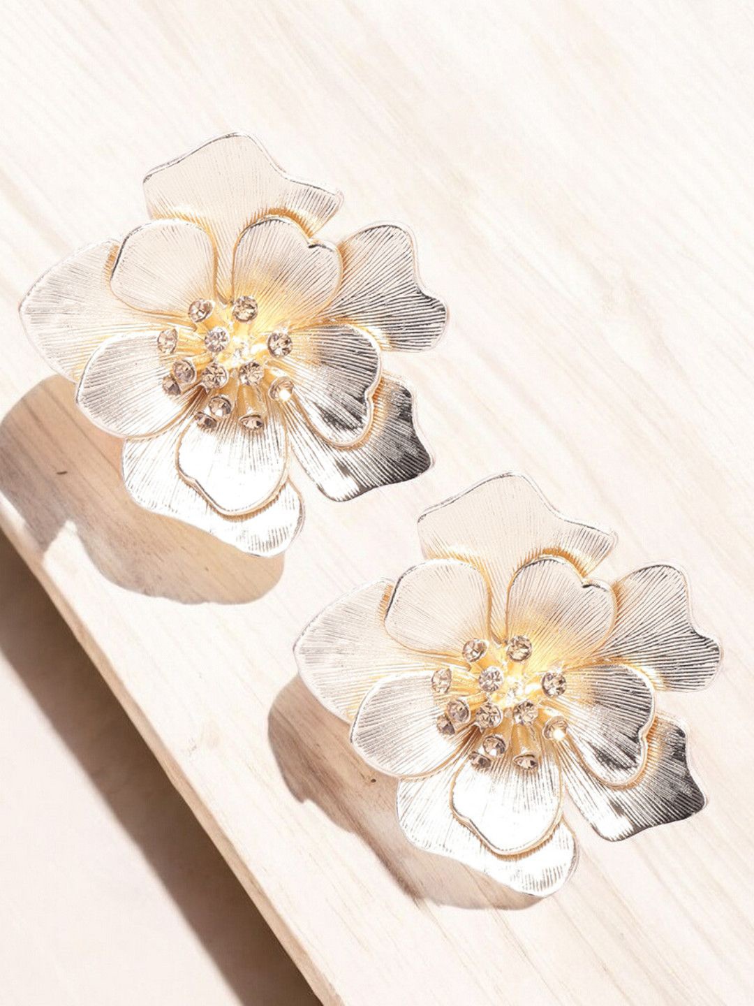 

fabula Crystal Beaded Floral Drop Earrings, Gold