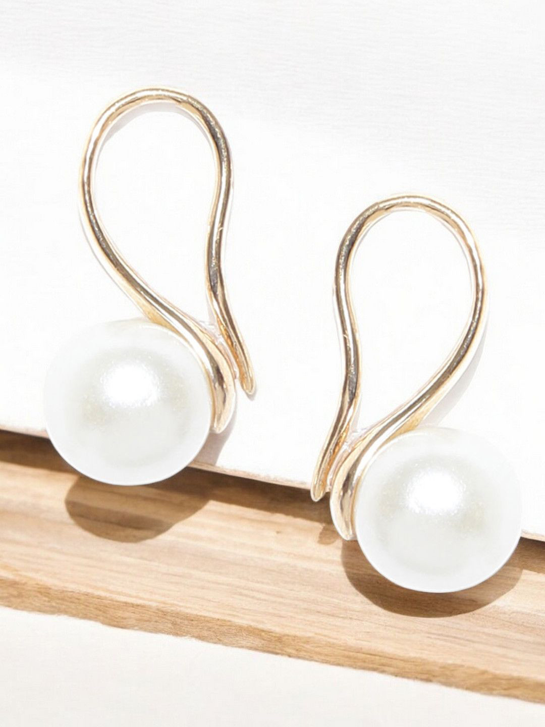 

fabula Pearl Beaded Contemporary Drop Earrings, Gold