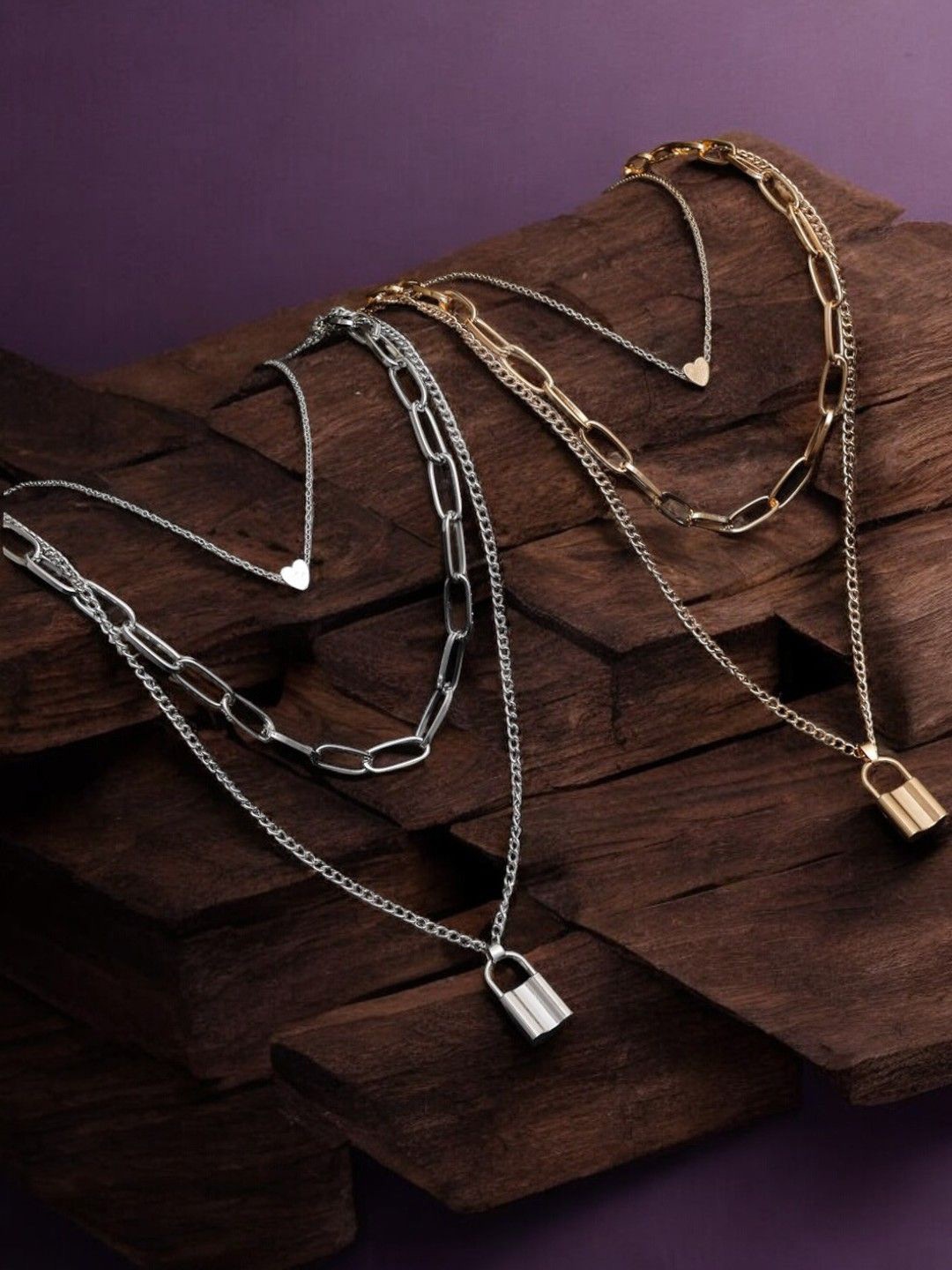 

fabula Set of 2 Layered Necklace, Silver