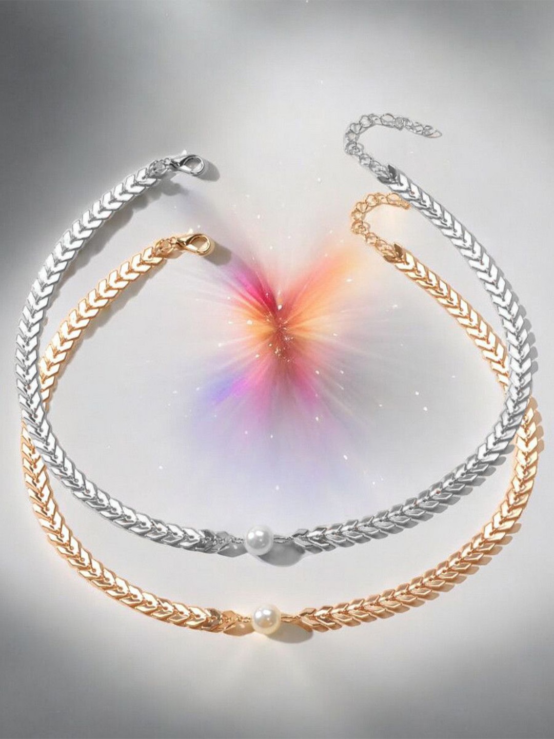 

fabula Set Of 2 Choker Necklace, Silver