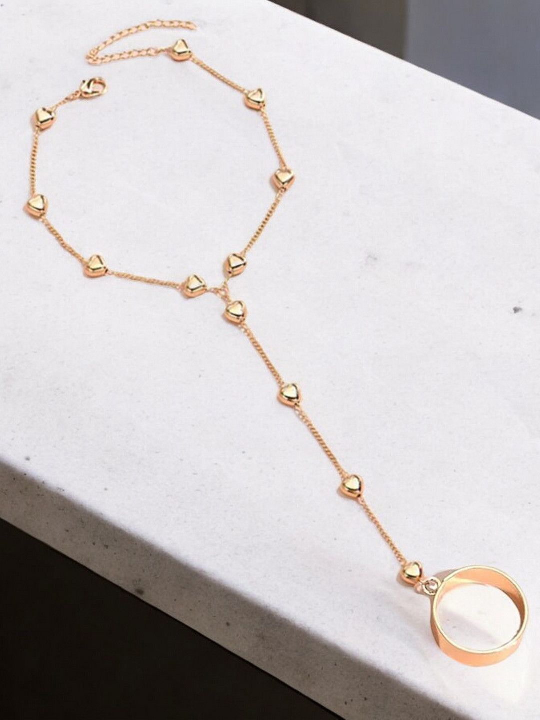 

fabula Heart Motif Ring Bracelet, Gold