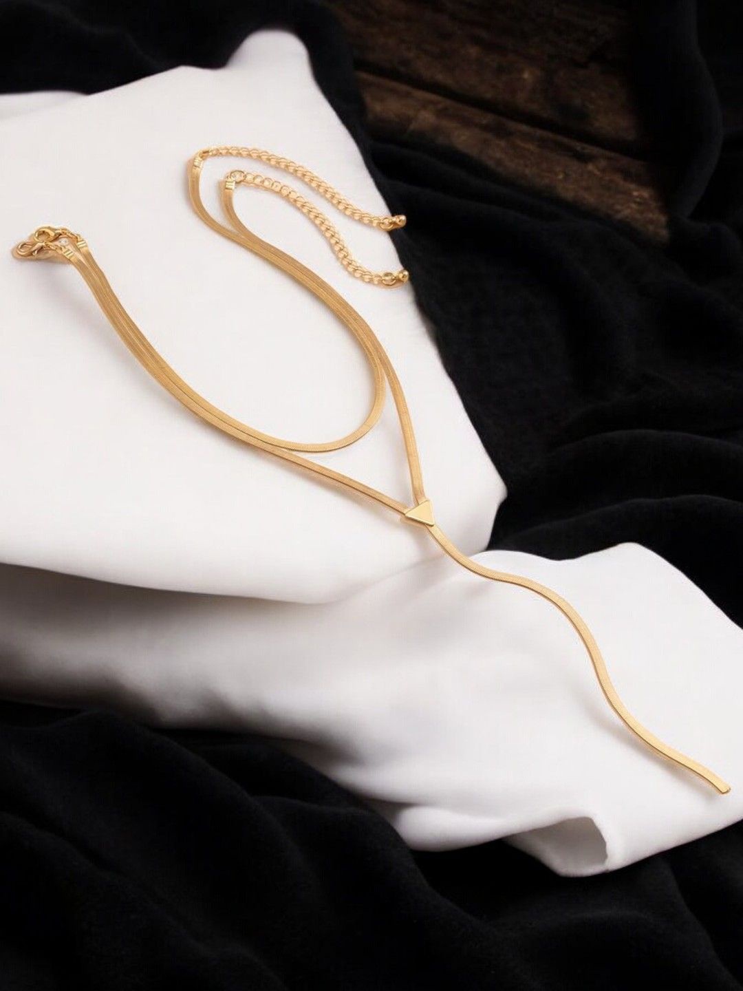 

fabula Lariat Style Layered Necklace, Gold