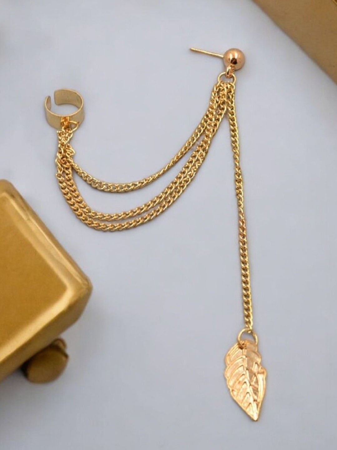 

fabula Leaf Shaped Ear Cuff Earrings, Gold