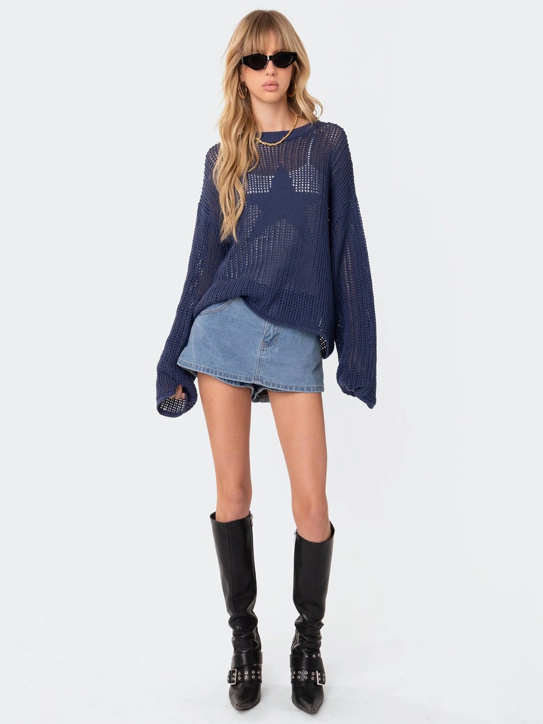 

StyleCast Kimono Sleeve Top, Navy blue