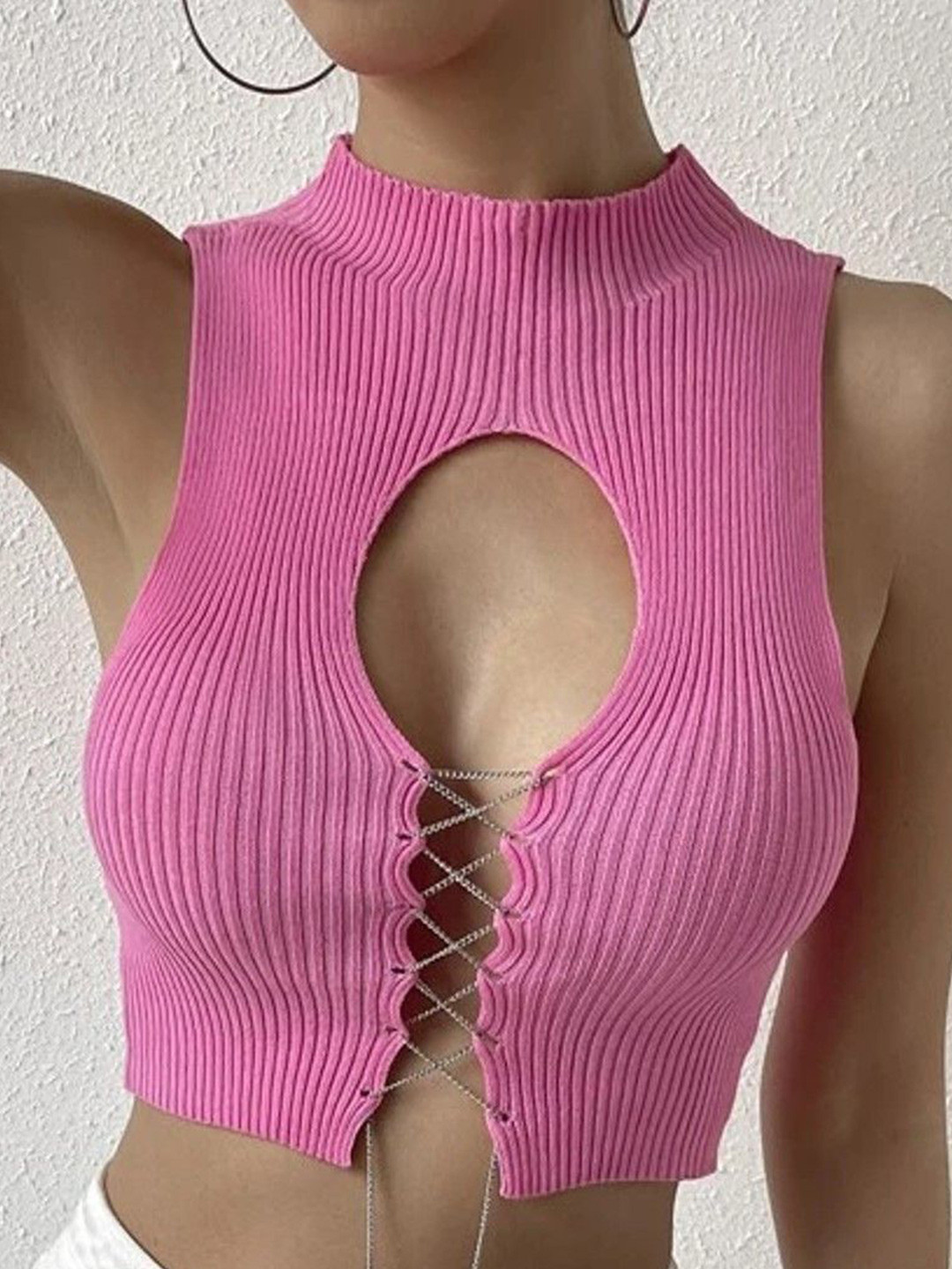 

StyleCast Striped Crop Top, Pink