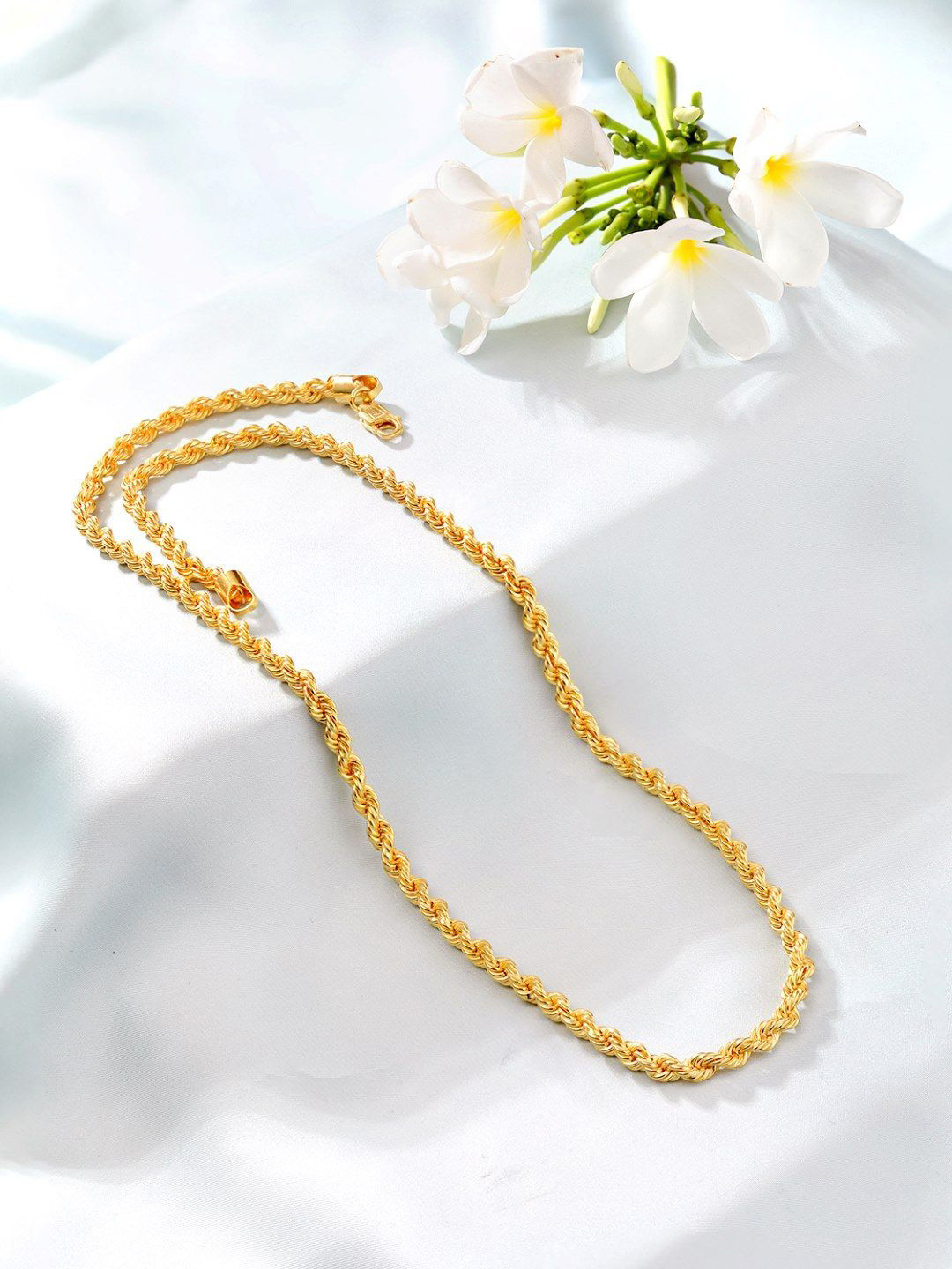 

Zavya Men 925 Sterling Silver Gold-Plated Twisted Chain