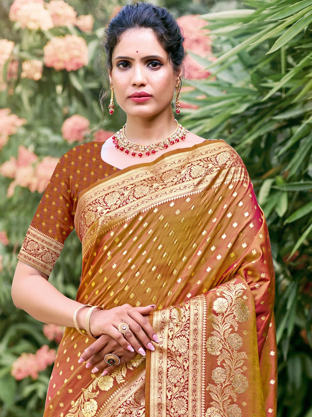 

Exclusiva Woven Design Zari Saree, Brown