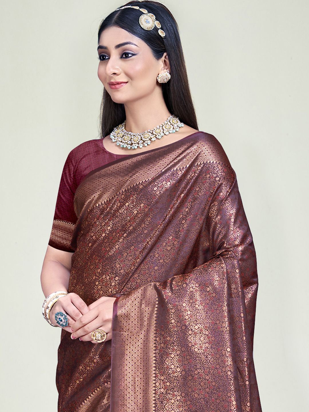 

Exclusiva Woven Design Zari Banarasi Saree, Maroon