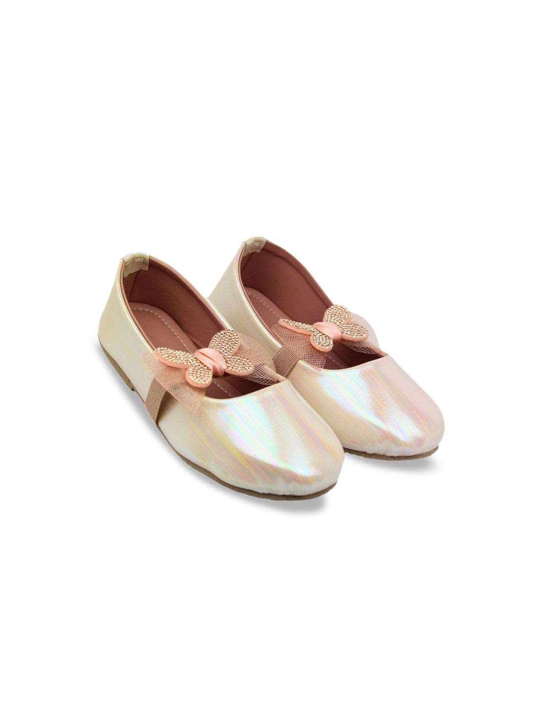 

BAESD Girls Synthetic Leather Ballerinas Flats with Bows, Beige