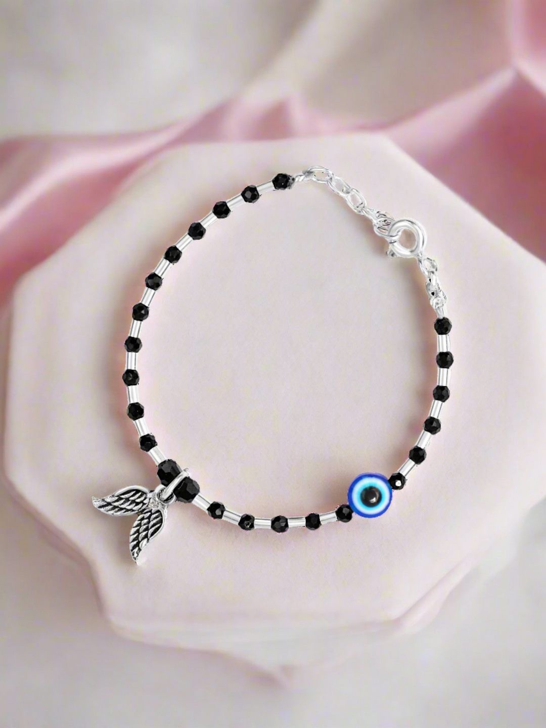 

Zavya Unisex Kids 925 Sterling Silver Silver-Plated Cubic Zirconia Charm Bracelet