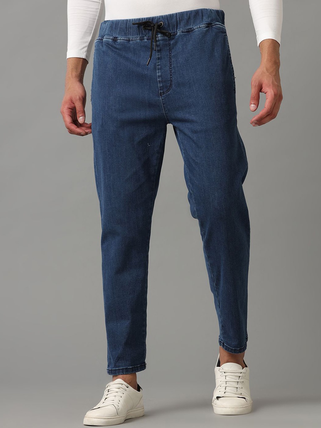

Voi Jeans Men Comfort Jogger Mid Rise Stretchable Jeans, Blue