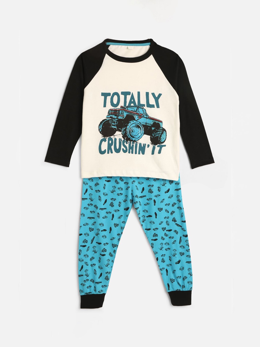 

HERE&NOW Boys Printed Night suit, White