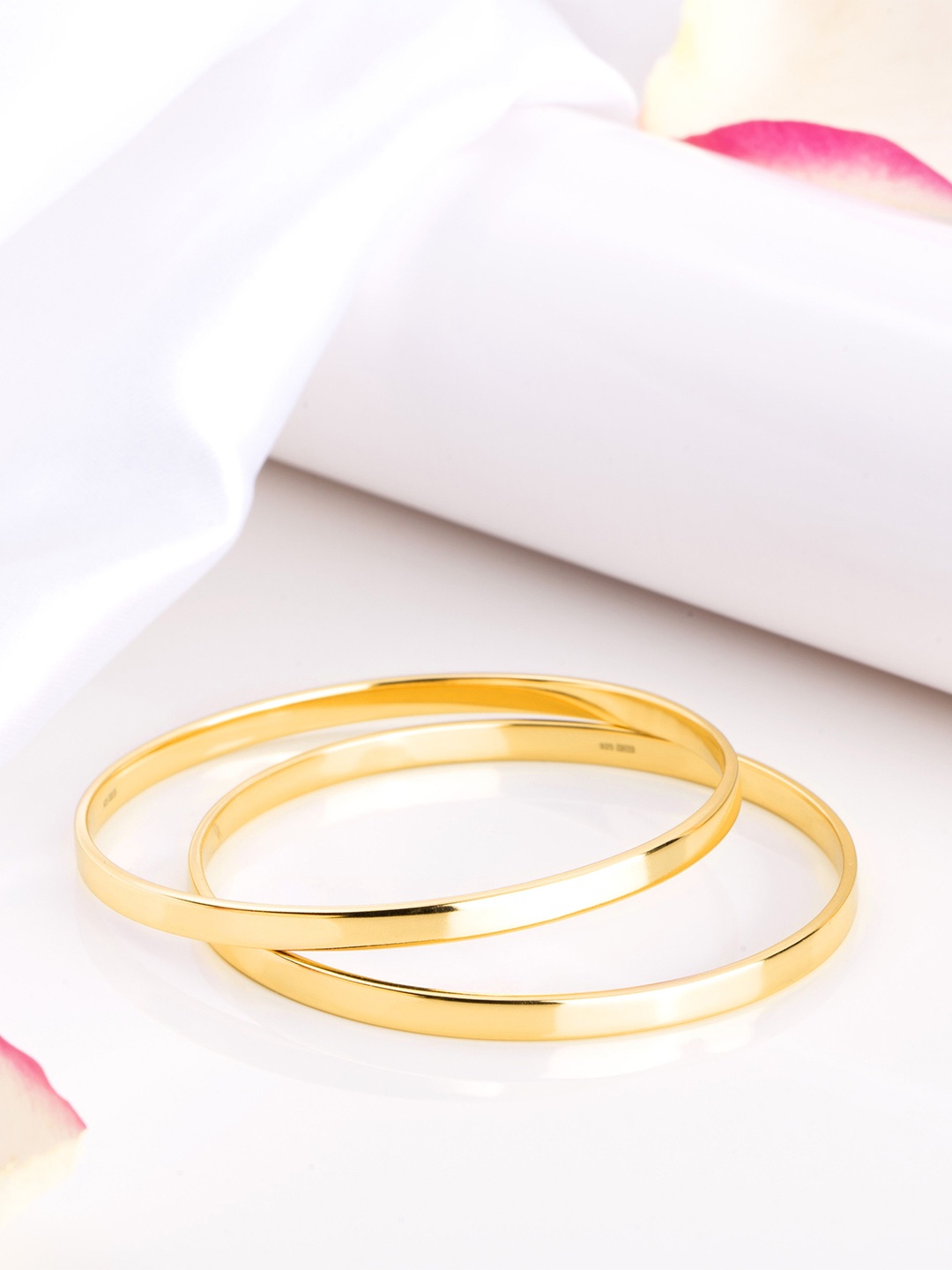 

Zavya 925 Pure-Silver Gold-Plated Bangles