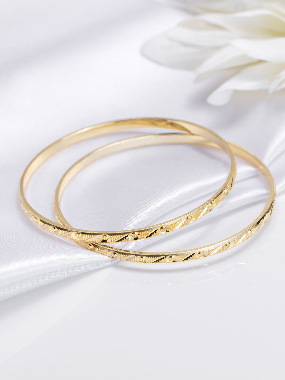 

Zavya 925 Pure-Silver Gold-Plated Bangles
