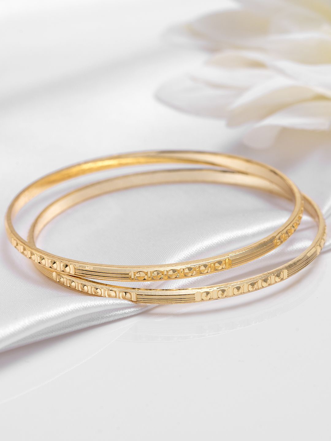 

Zavya 925 Pure-Silver Gold-Plated Bangles