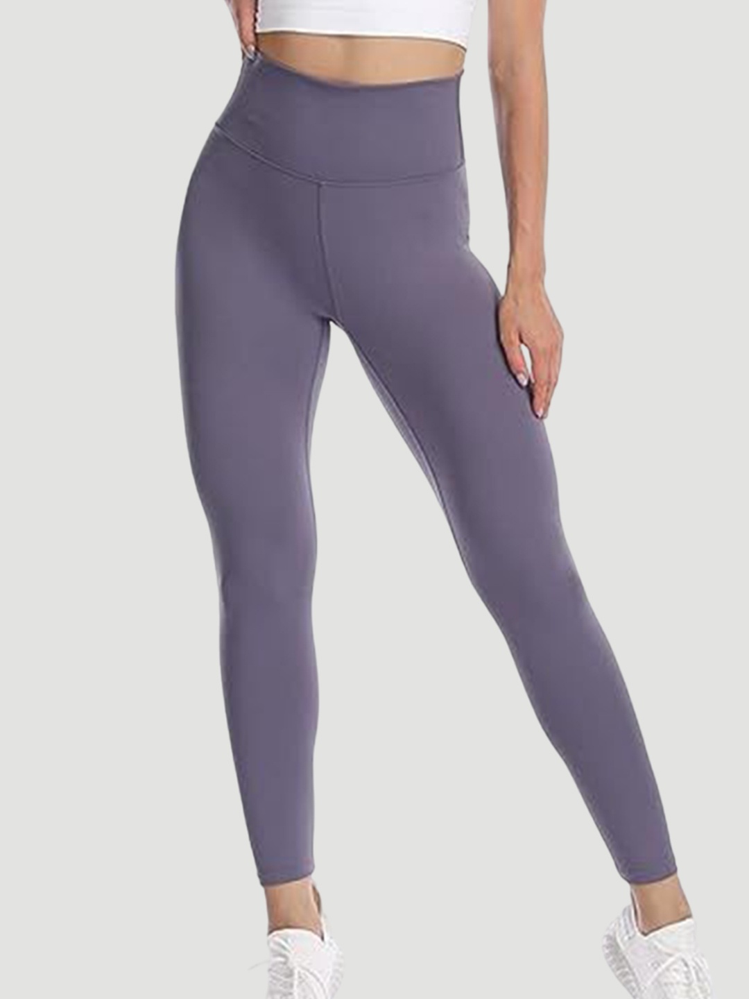 

Alexvyan Women Slim Fit High Rise Ankle-Length Stretchable Gym Tights, Purple
