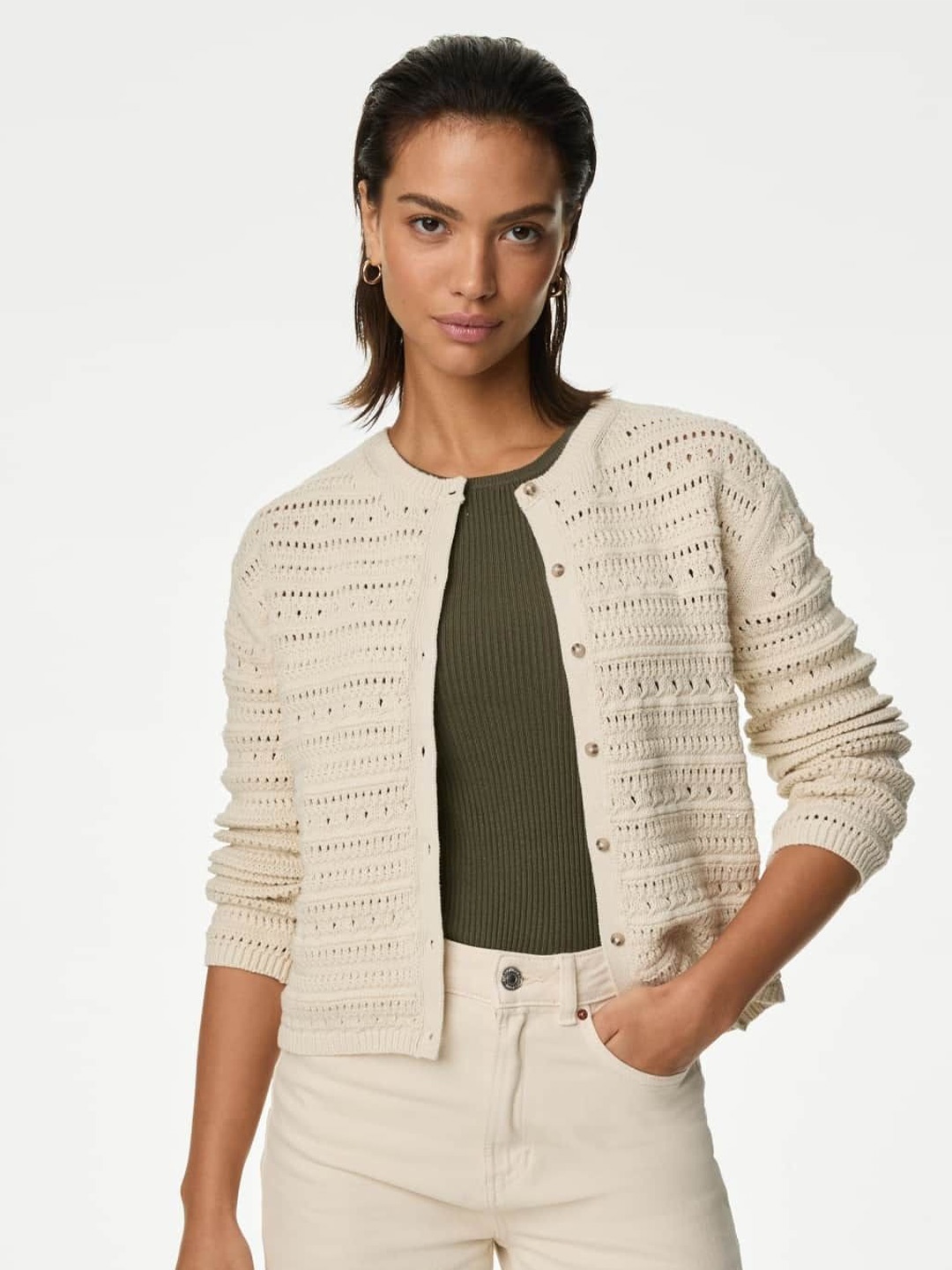 

Marks & Spencer Women Cardigan, Beige