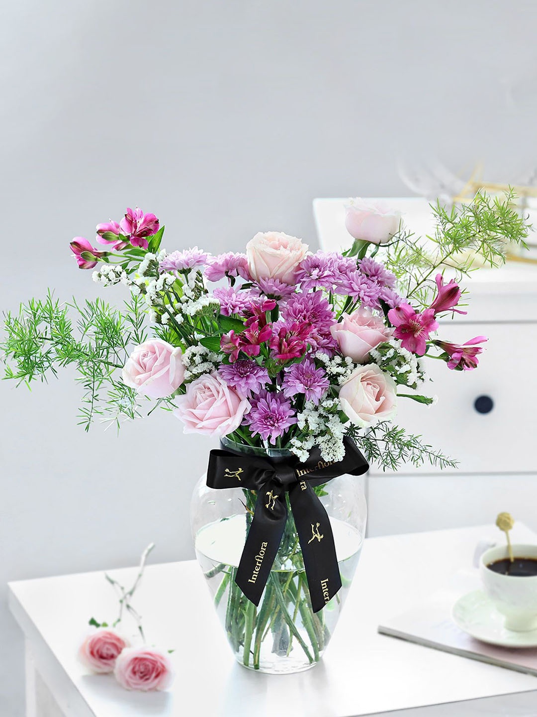 

Interflora Vase of Serenity Mixed Fresh Flowers Bouquet, Multi