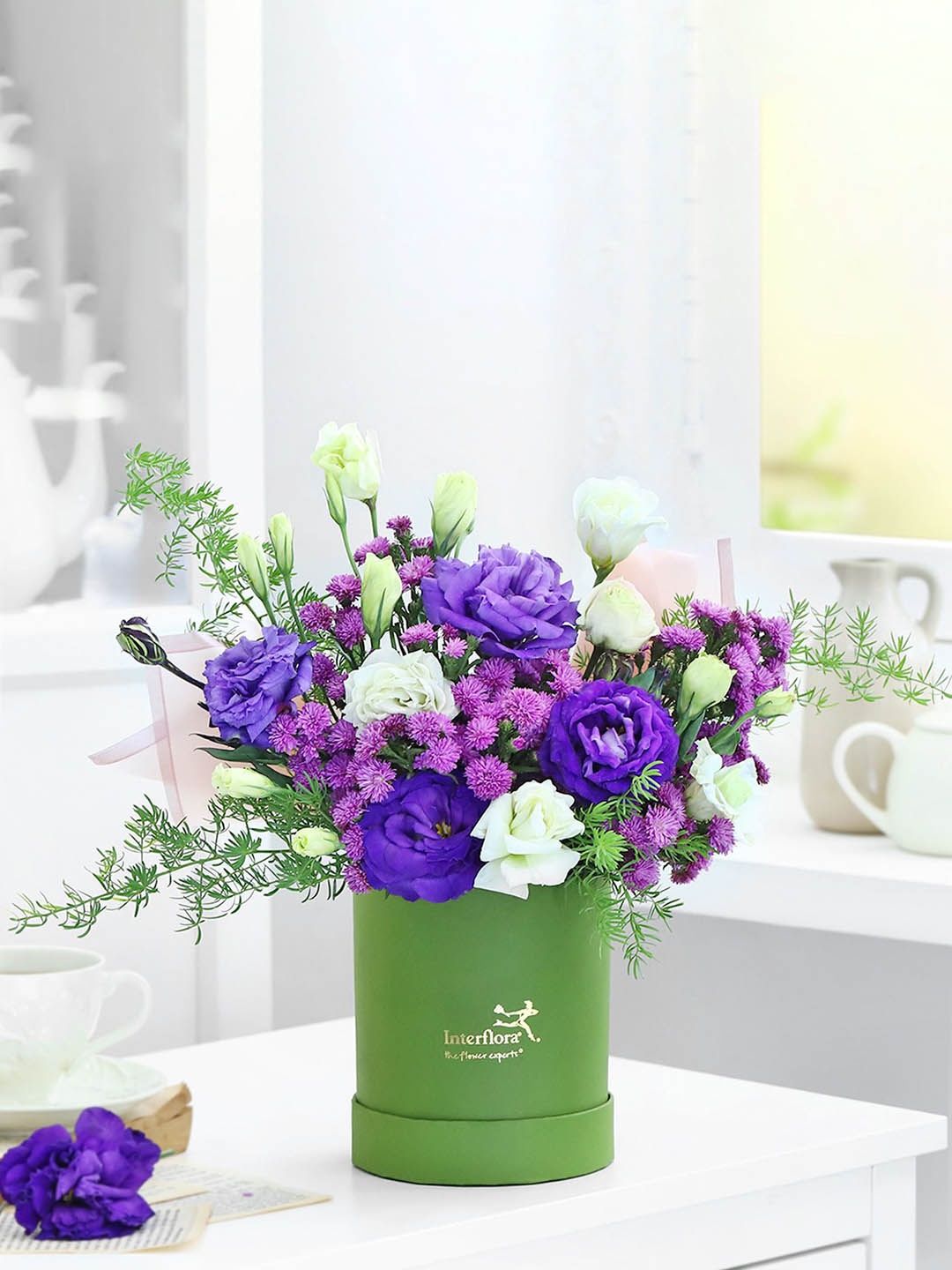 Interflora 11-Pcs Mixed Fresh Flowers Box, Violet