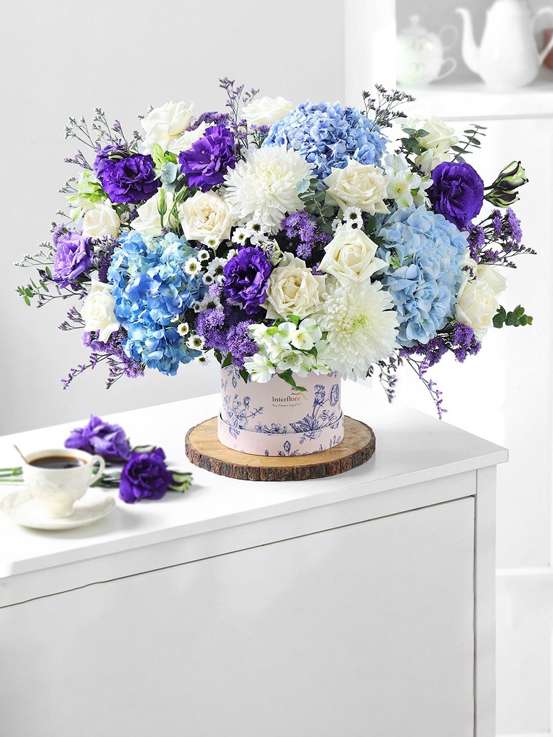 

Interflora 51-Pcs Mixed Fresh Flowers Box, Blue