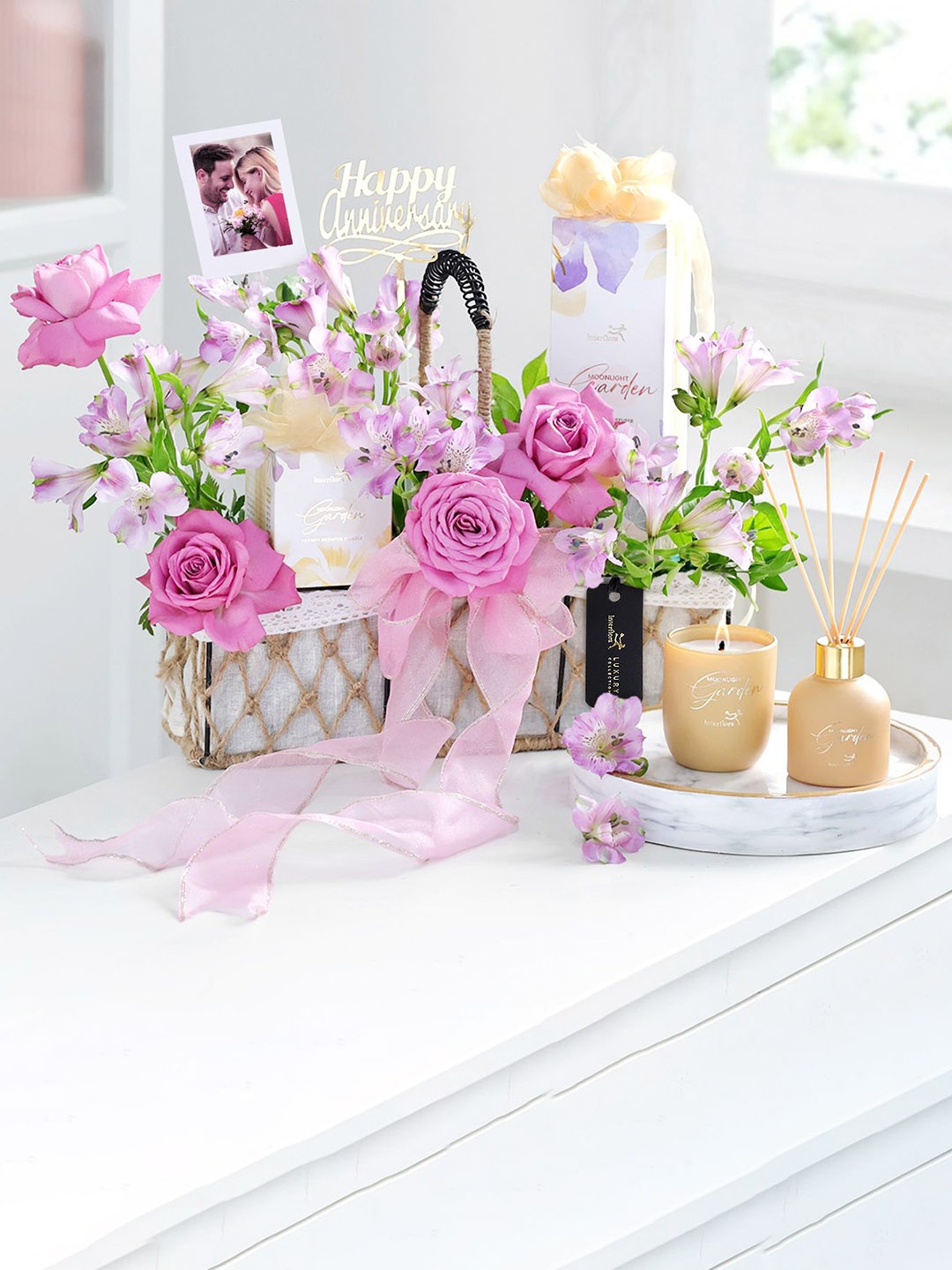 

Interflora 6-Pcs Pink & White Love in the Moonlight Home Gift Set
