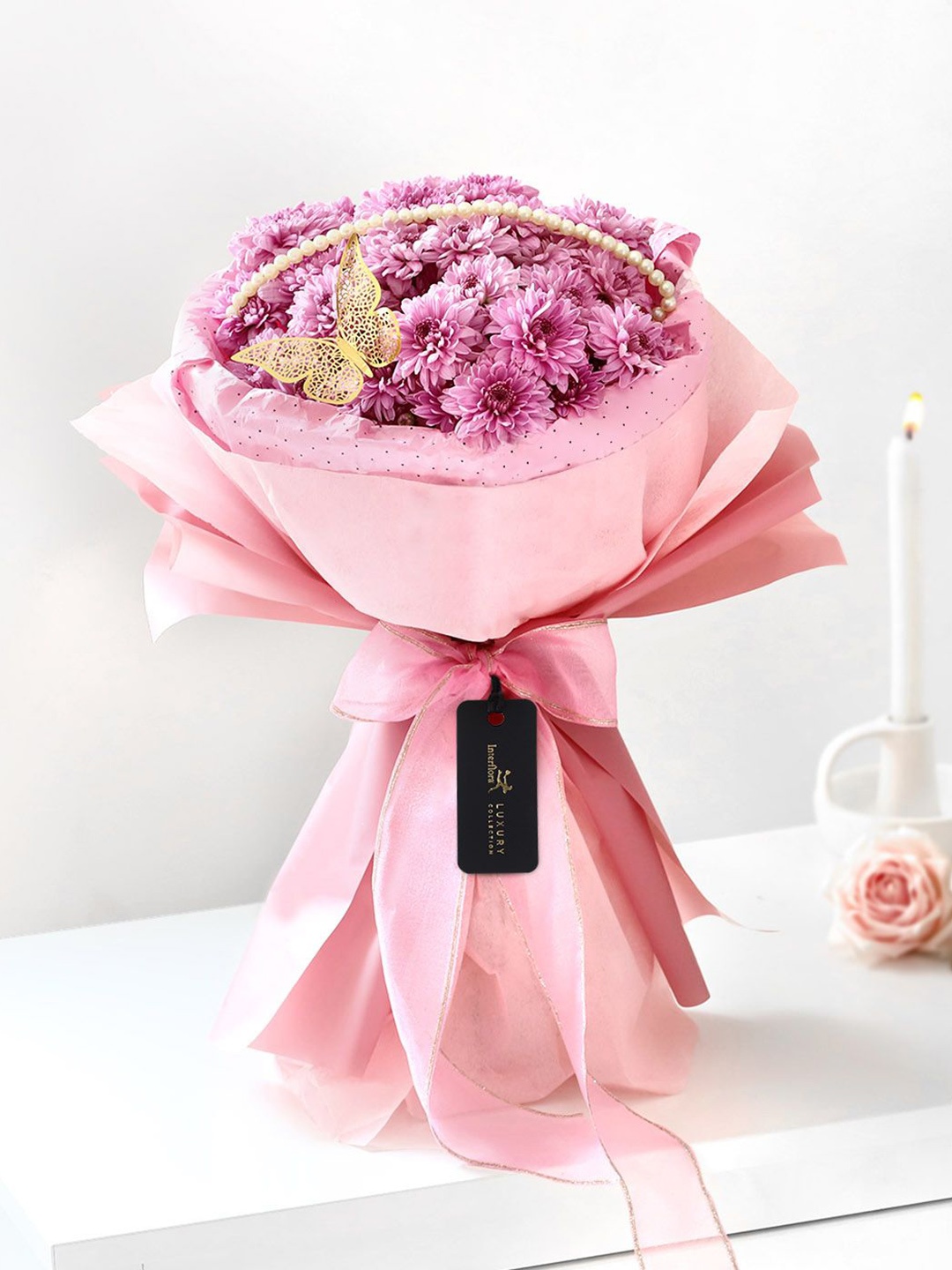 

Interflora Fabulous In Mauve Fresh Flowers Bouquet, Multi