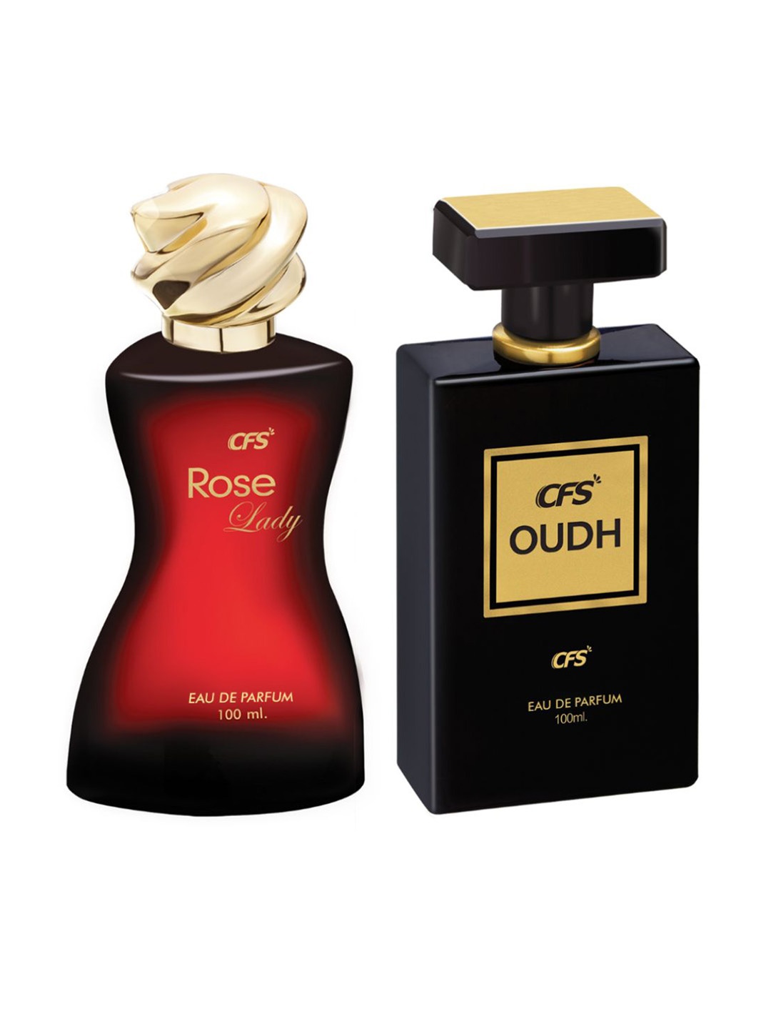 

CFS Rose Lady & Oudh Black Set Of 2 Long Lasting Eau De Parfum - 100ml Each, Red