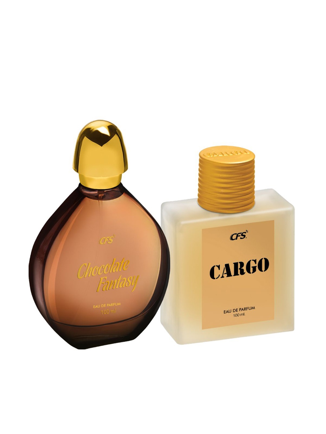 

CFS Chocolate Fantasy & Cargo Khakhi Set Of 2 Long Lasting Eau De Parfum - 100ml Each, Brown