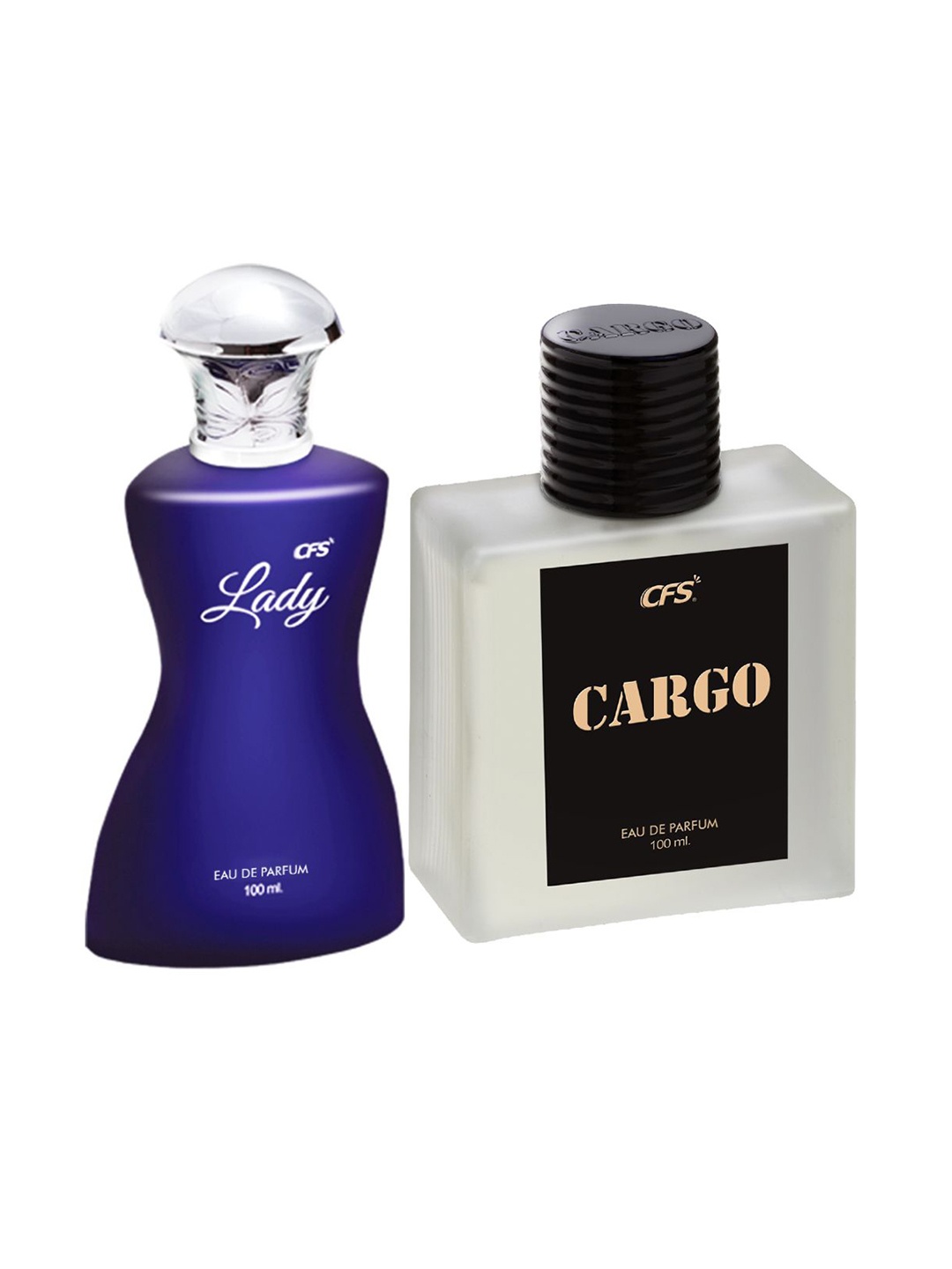 

CFS Cargo White Eau De Parfum & Oudh Black Long lasting Perfume-100Ml each, Blue